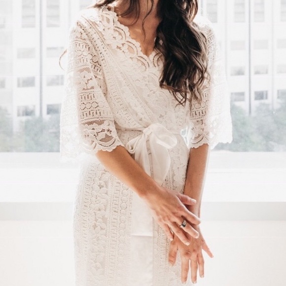 LE ROSE/Lace Duster Robe: Bridal - Full Length! - Picture 10 of 11